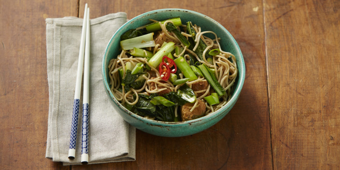 Pak Choy + Soba Noodles with Tempeh - IQS Recipes