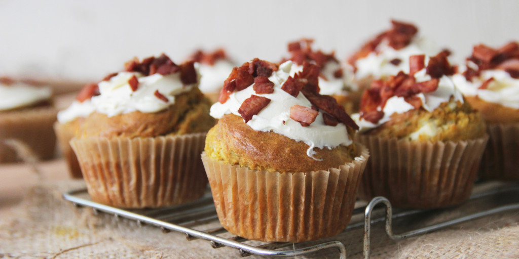 I Quit Sugar - Pumpkin Savoury Muffins with Bacon Sprinkles recipe