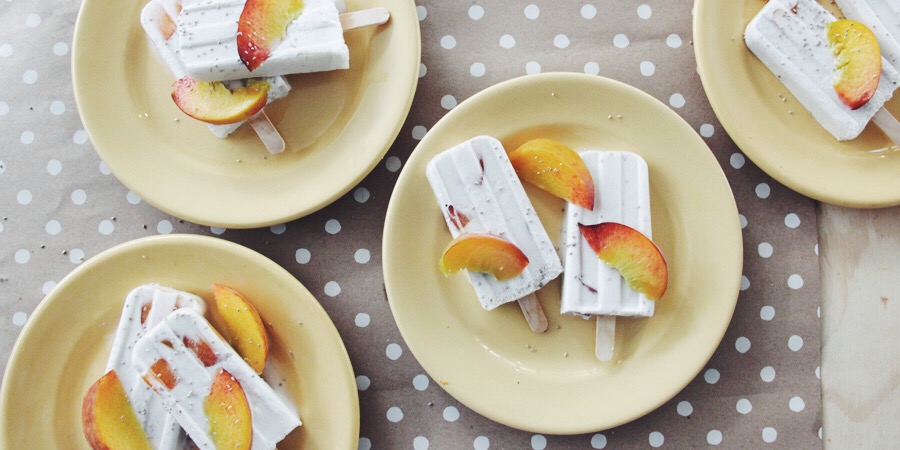 I Quit Sugar recipe - Chia Peaches + Cream Pops