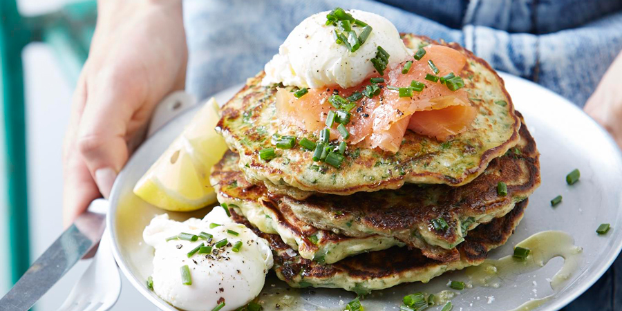 I Quit Sugar recipe: Chive, Kale + Parmesan Pancakes from the IQS Breakfast Cookbook