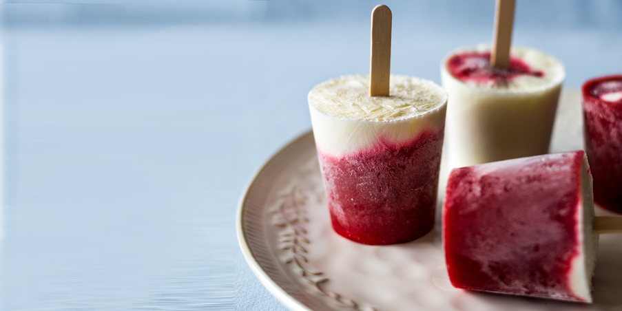 I Quit Sugar: Roasted Strawberry + Yoghurt Popsicle recipe